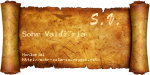 Sohr Valéria névjegykártya
